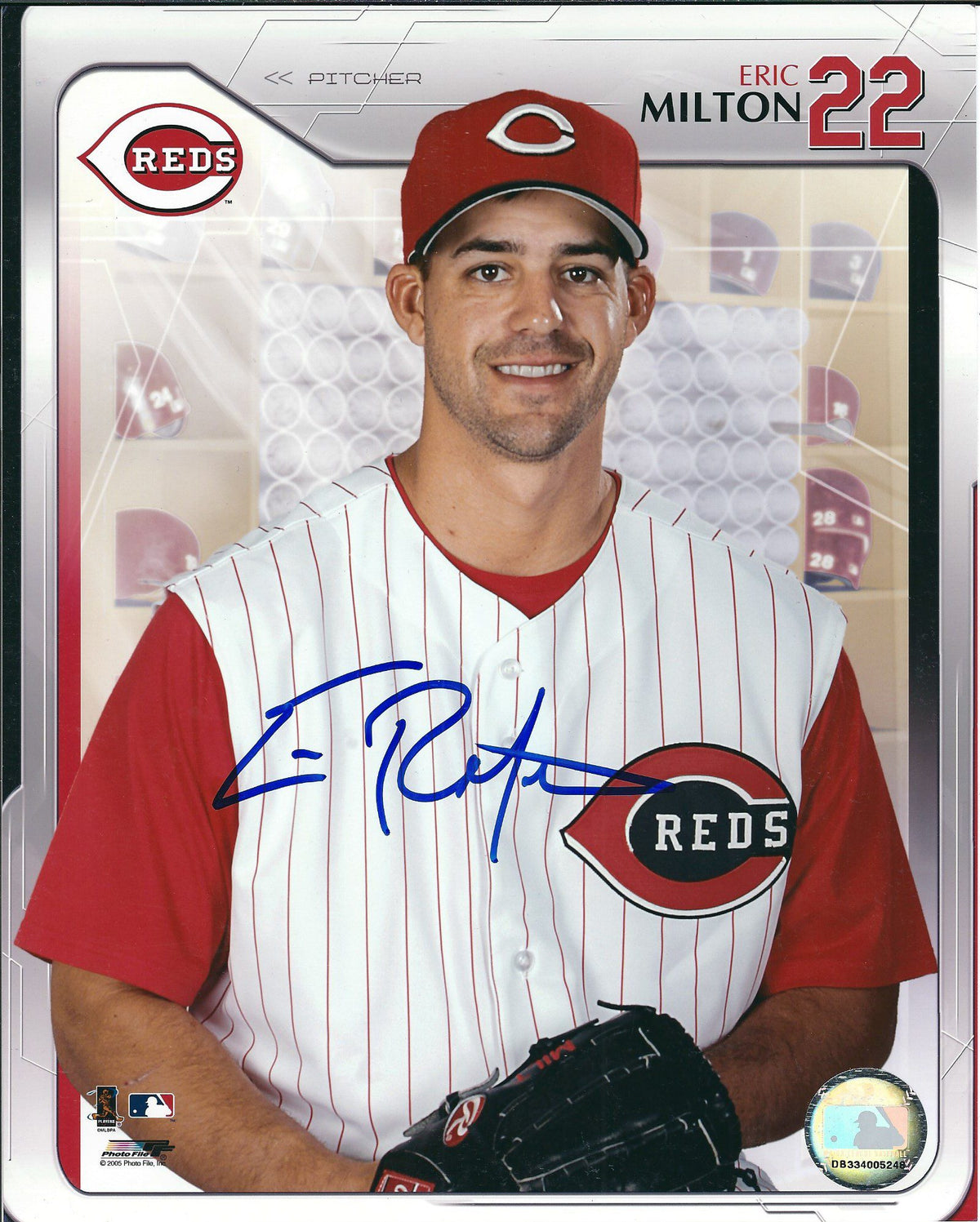 AUTOGRAPHED ERIC MILTON 8x10 Cincinnati Reds Photo