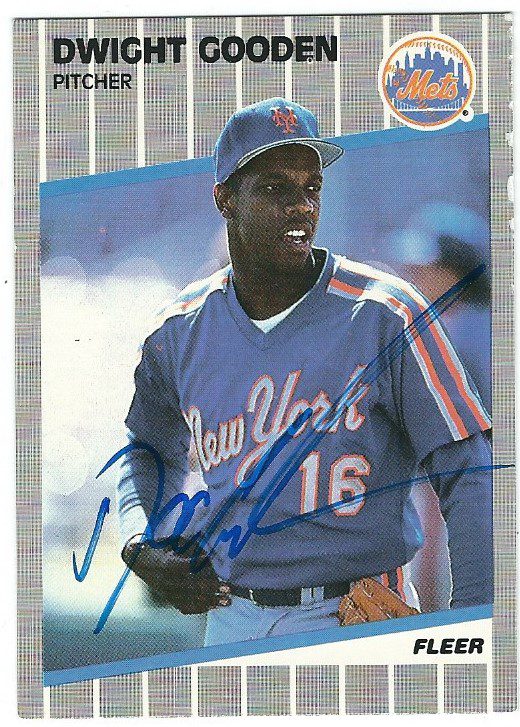 AUTOGRAPHED DOC GOODEN 1989 Fleer New York Mets card