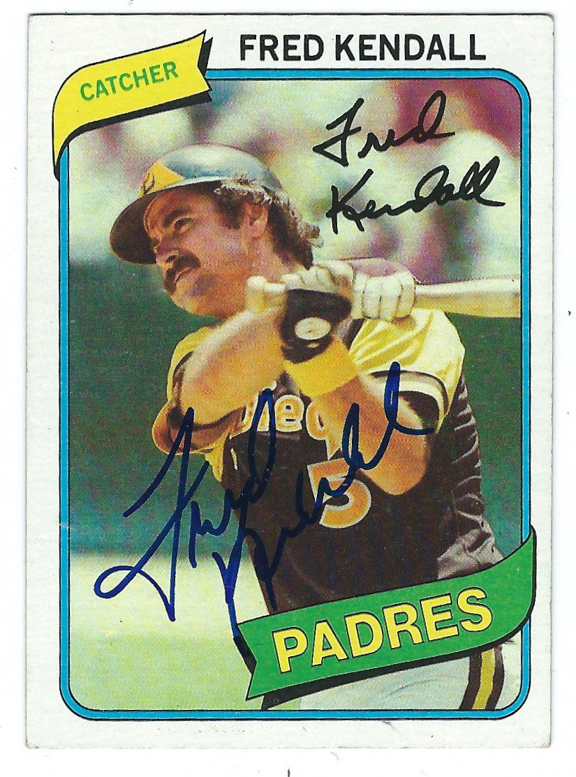 Autographed FRED KENDALL 1980 Topps Card
