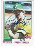 Autographed FRED STANLEY 1982 Topps card