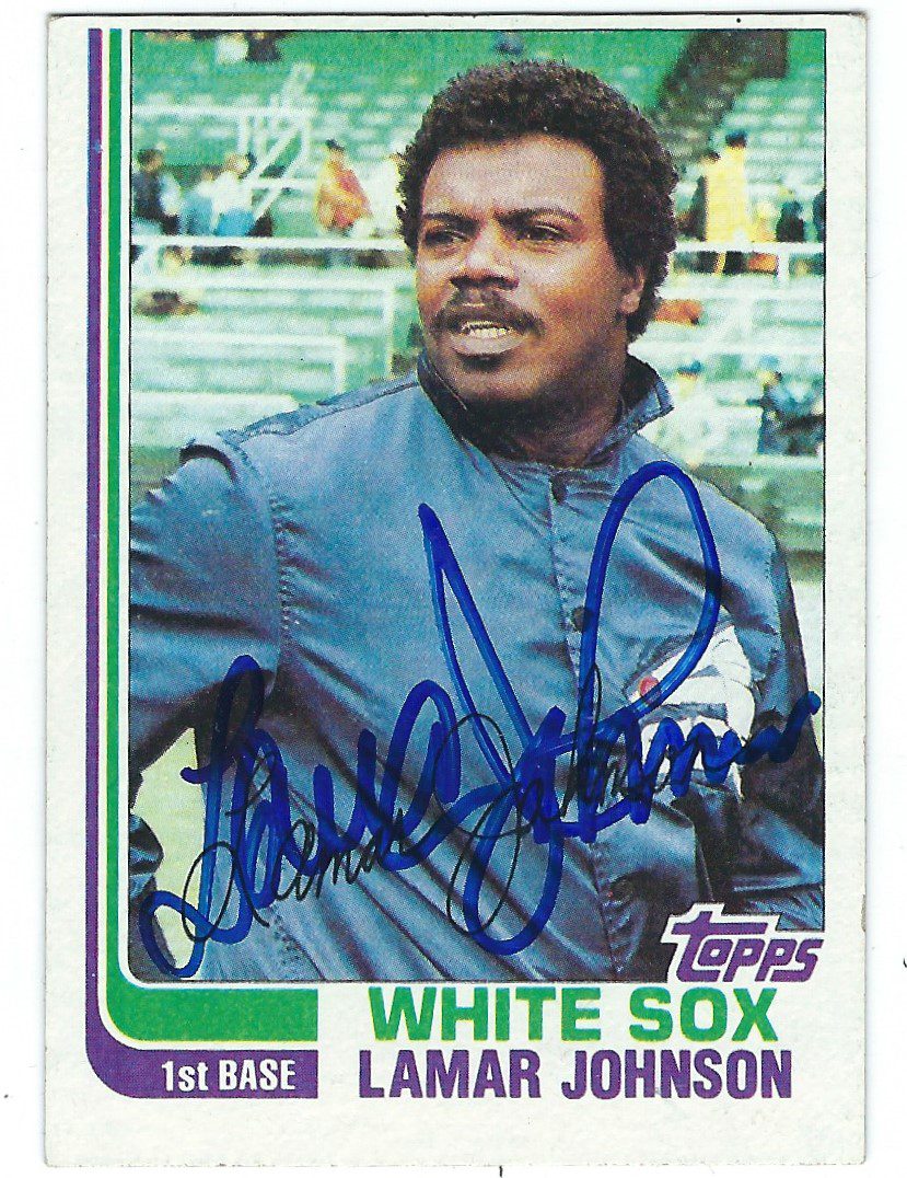 Autographed LAMAR JOHNSON 1982 Topps card