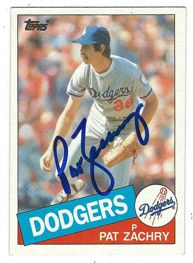 Autographed PAT ZACHRY 1985 Topps Card
