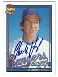 Autographed CHARLIE HOUGH 1991 Topps Card