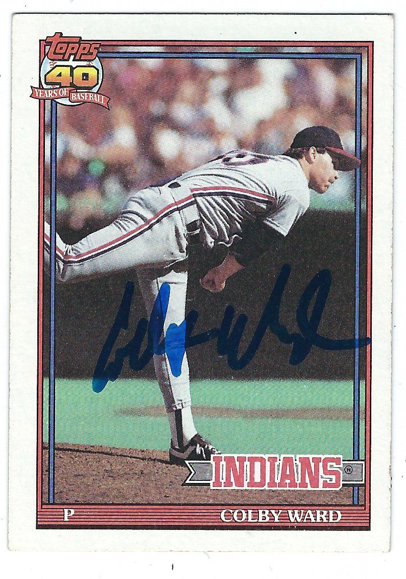 Autographed COLBY WARD 1991 Topps Card
