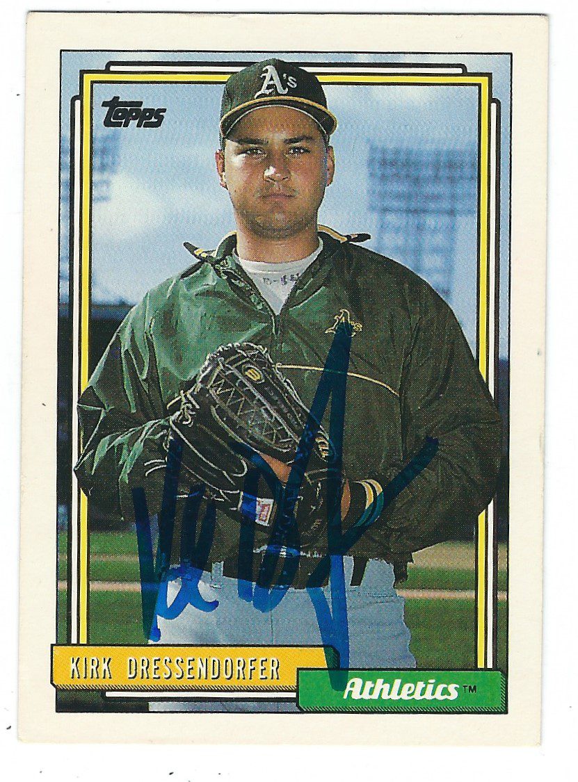 Autographed KIRK DRESSENDORFER 1992 Topps Card