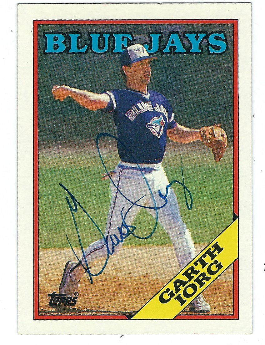 Autographed GARTH IORG 1988 Topps Card