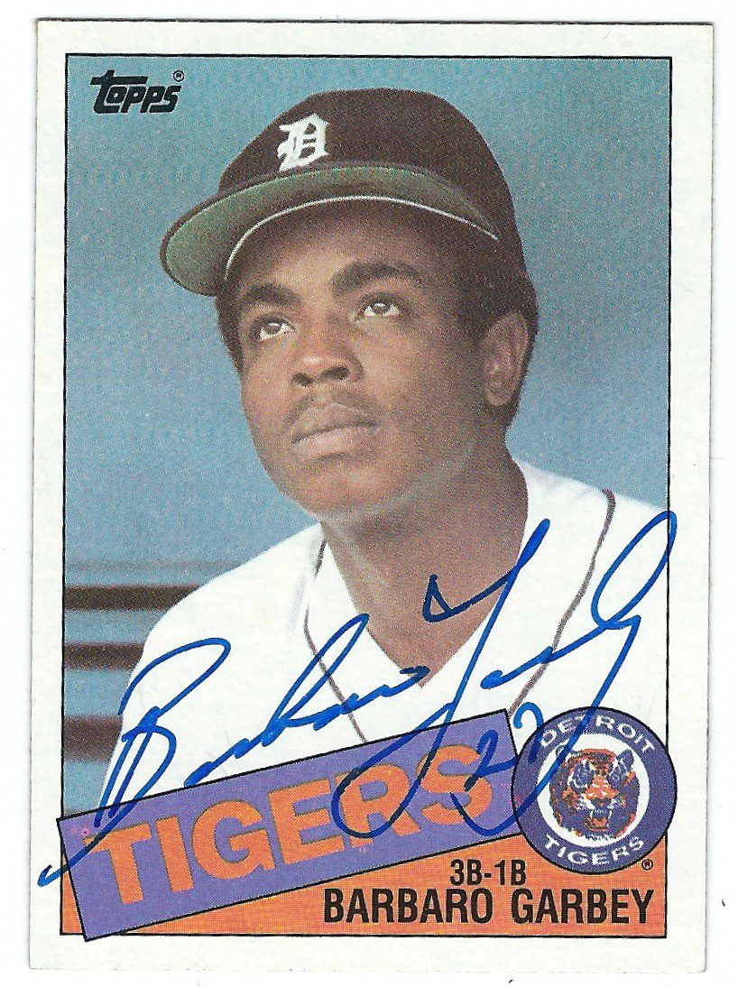 Autographed BARBARO GARBEY 1985 Topps Card