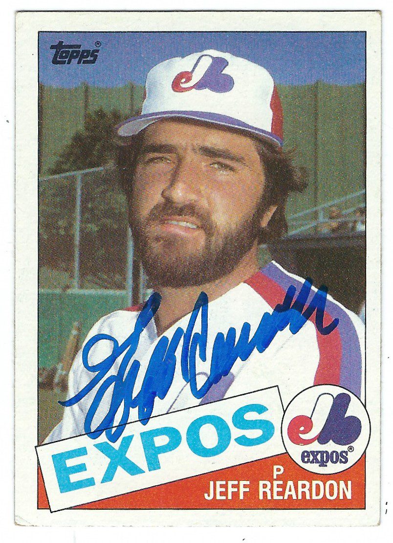 Autographed JEFF REARDON 1985 Topps Card