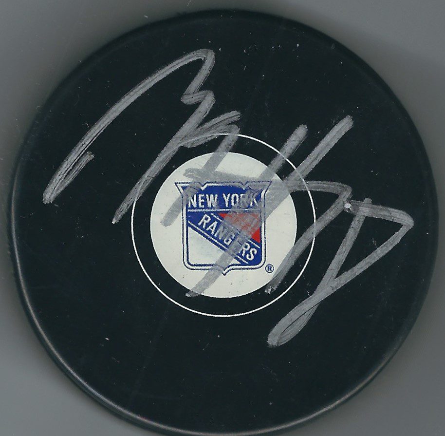 Autographed Marc Staal New York Rangers Hockey Puck