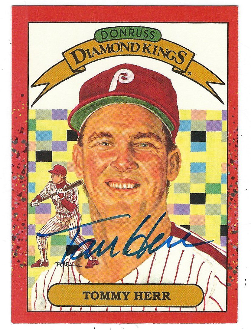 Autographed TOMMY HERR 1990 Donruss Diamond King