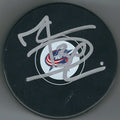 Autographed MARC DENIS Columbus Blue Jackets Hockey Puck
