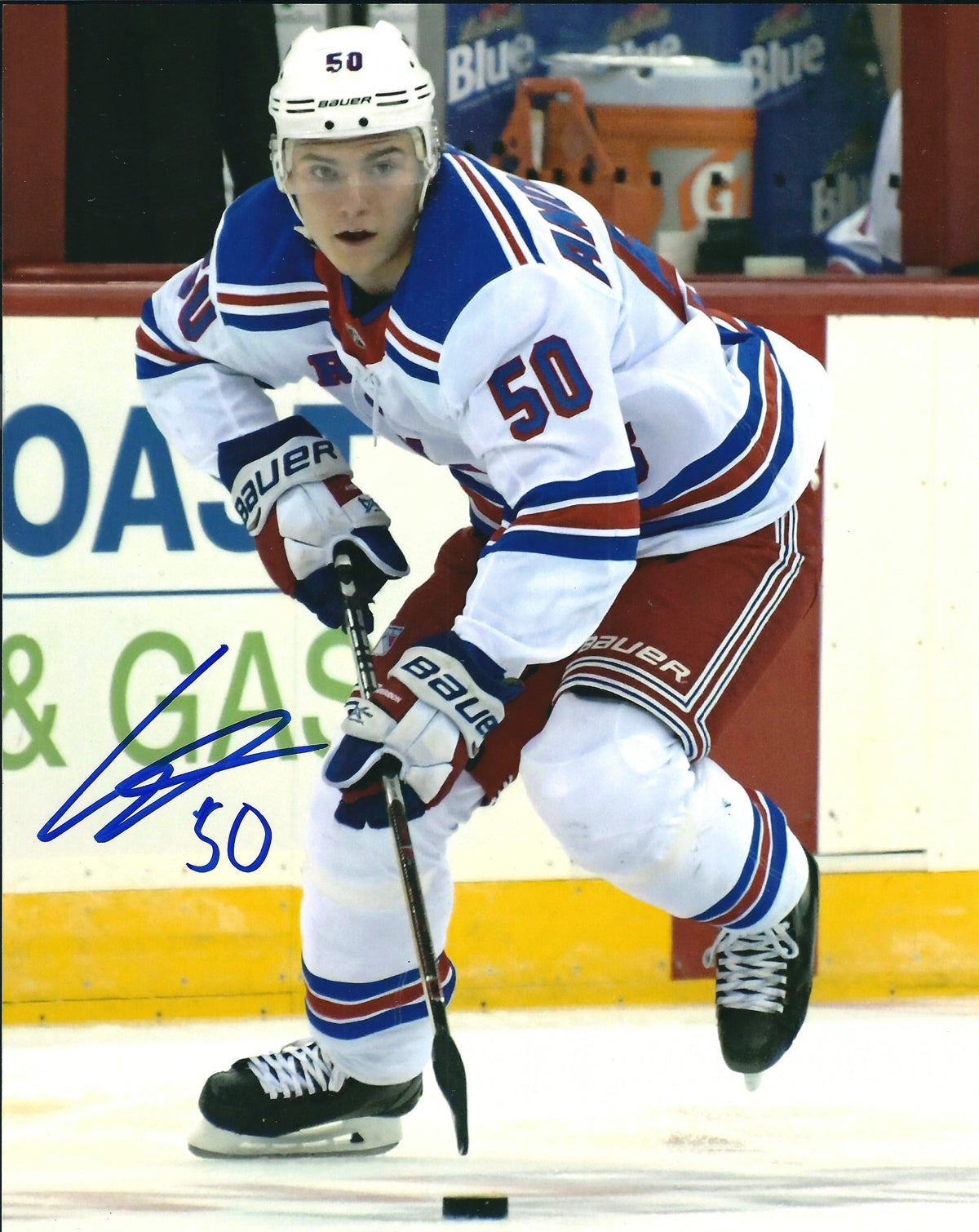 Autographed  LIAS ANDERSSON 8X10 New York Rangers Photo