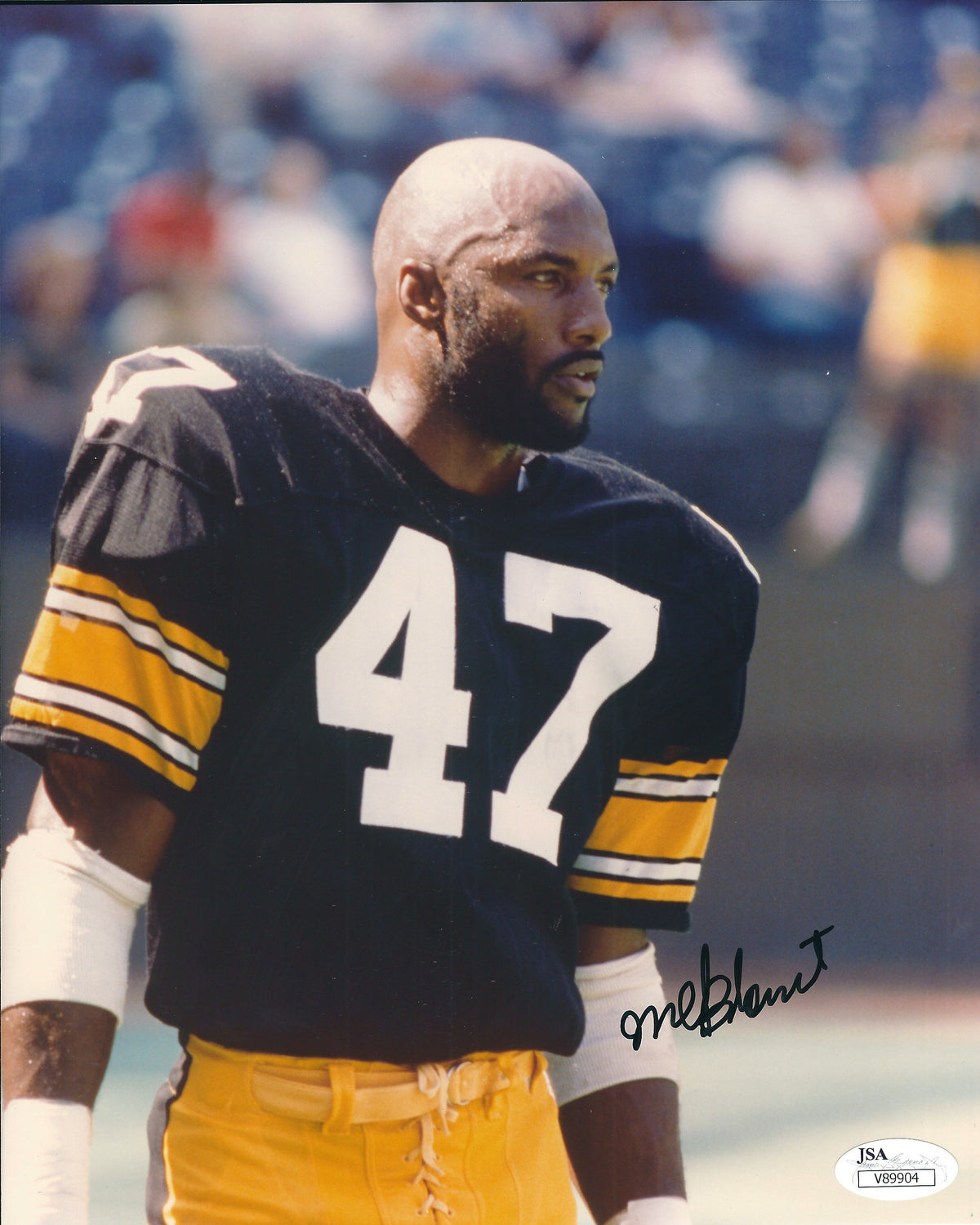 Autographed MEL BLOUNT 8X10 Pittsburgh Steelers Photo JSA