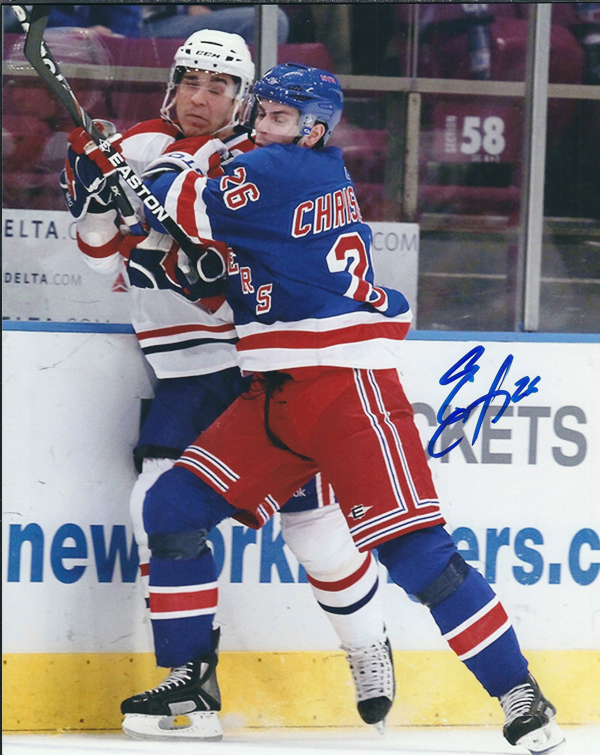 Autographed ERIK CHRISTENSEN 8X10 New York Rangers Photo