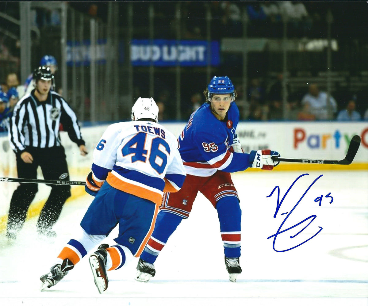 Autographed VINNI LETTIERI 8X10 New York Rangers Photo