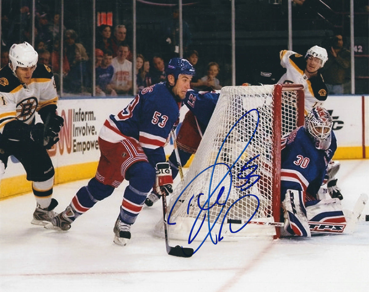 Autographed DEREK MORRIS New York Rangers 8x10 photo