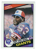 HARRY CARSON  Autographed 1984 Topps Card New York Giants