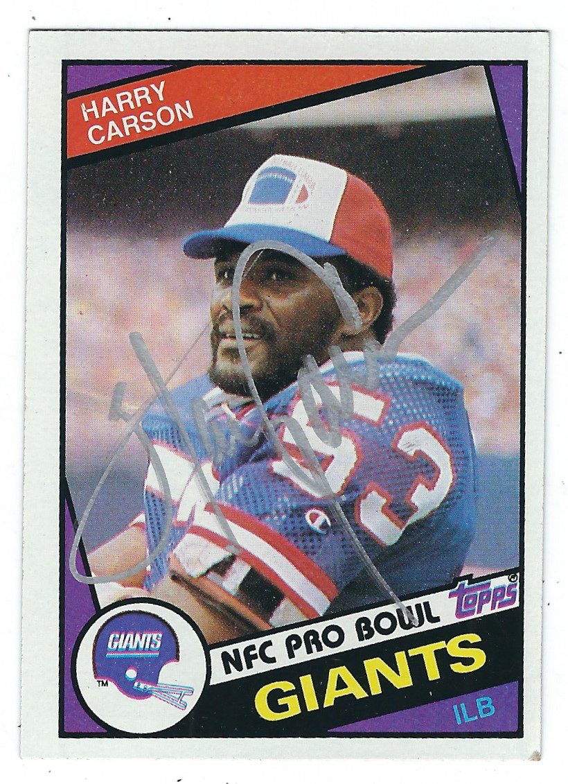 HARRY CARSON  Autographed 1984 Topps Card New York Giants
