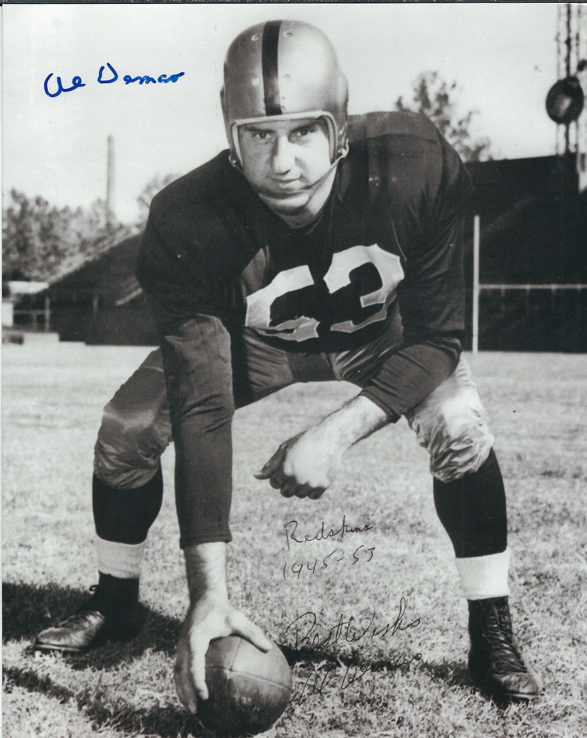 Autographed AL DEMAO  8x10 Washington Redskins Photo