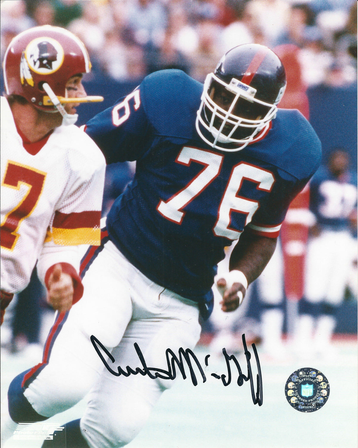 AUTOGRAPHED CURTIS MCGRIFF 8X10 New York Giants Photo