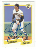AUTOGRAPHED SID BREAM  Pittsburgh Pirates 1990 Fleer Card