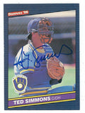 Autographed TED SIMMONS Milwaukee Brewers 1986 Donruss Card