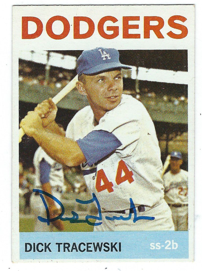 Autographed DICK TRACEWSKI 1964 Topps Card