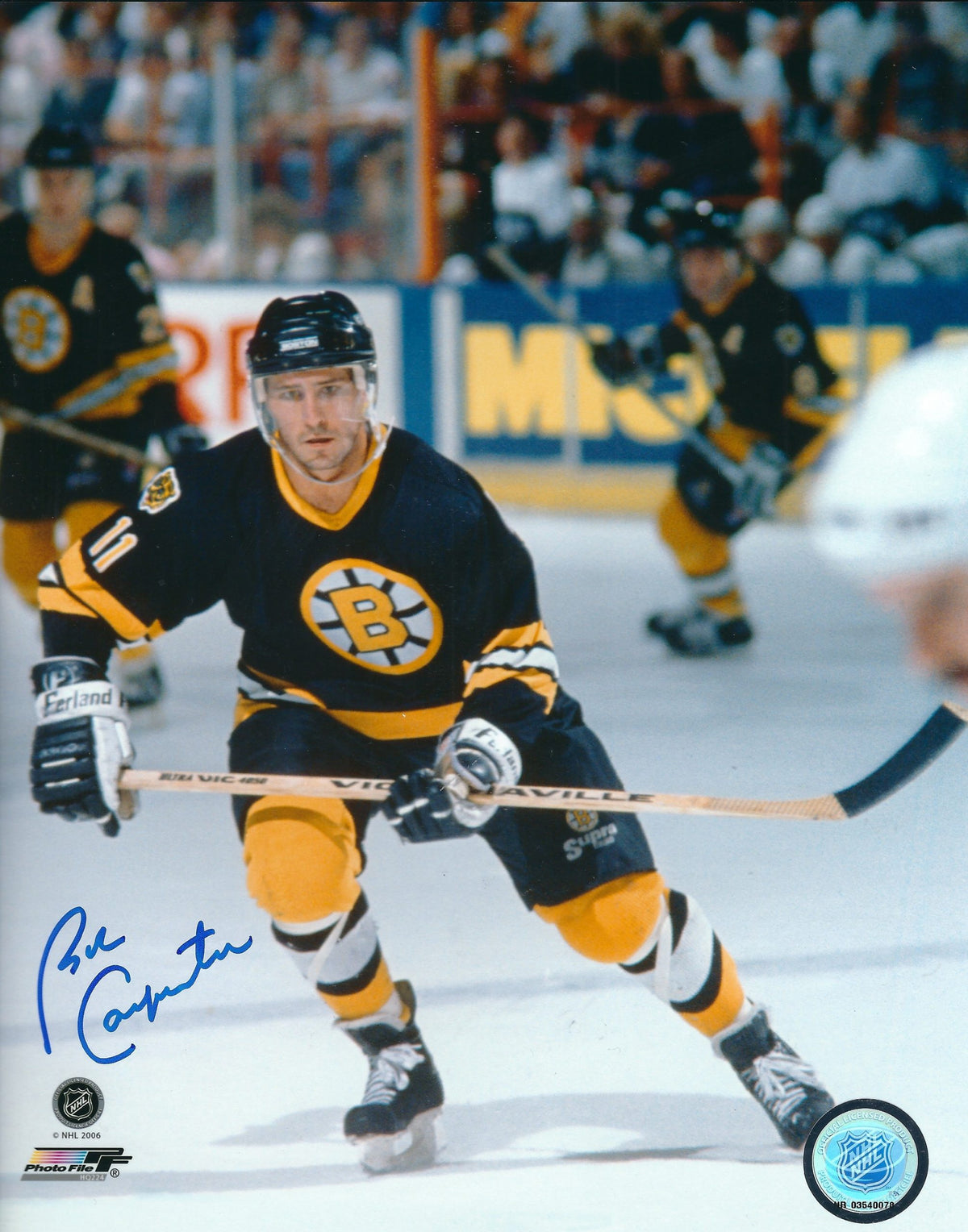 Autographed BOBBY CARPENTER 8X10 Boston Bruins Photo