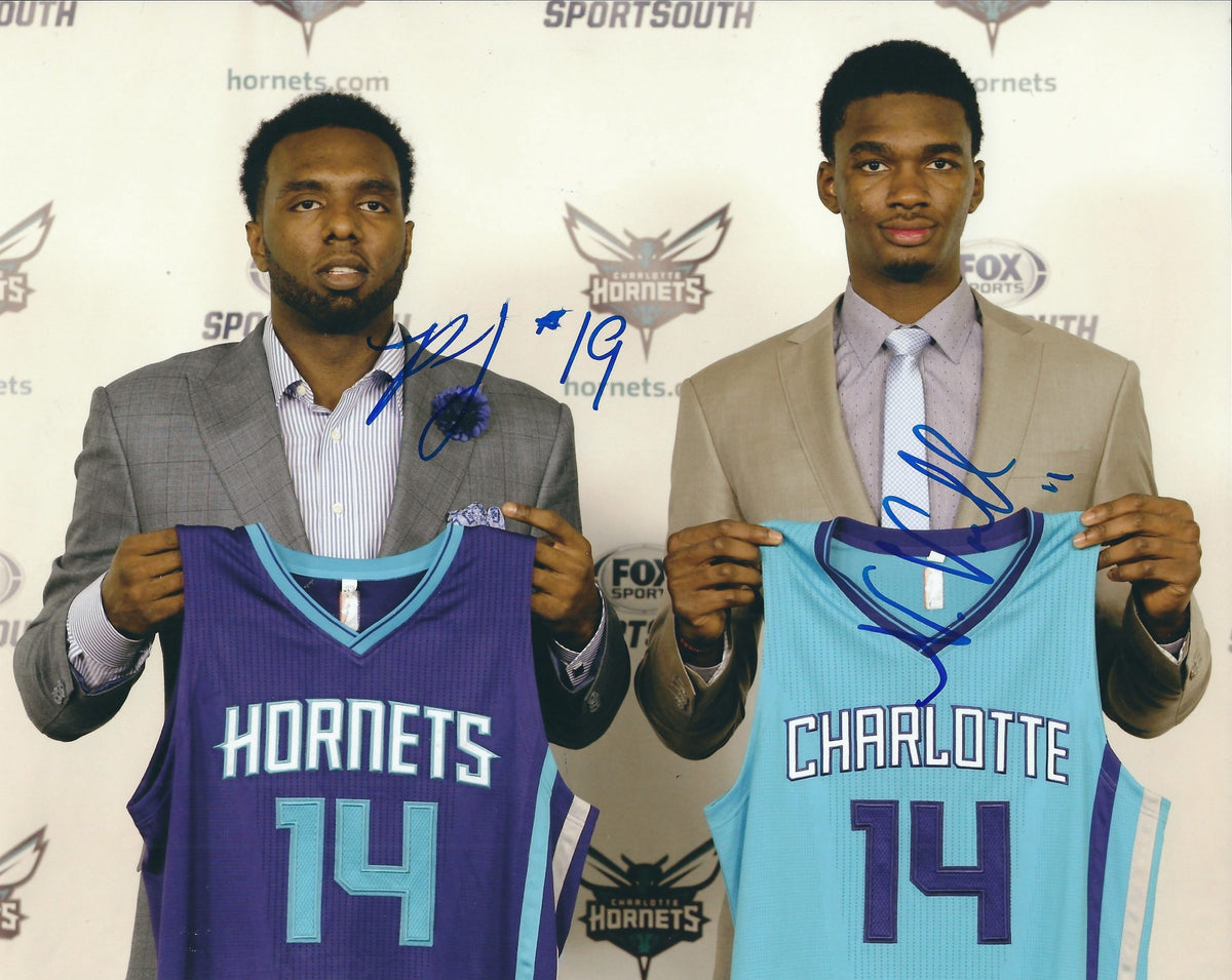 Autographed P.J. Hairston &amp; Noah Vonleh Charlotte Hornets 8x10 photo