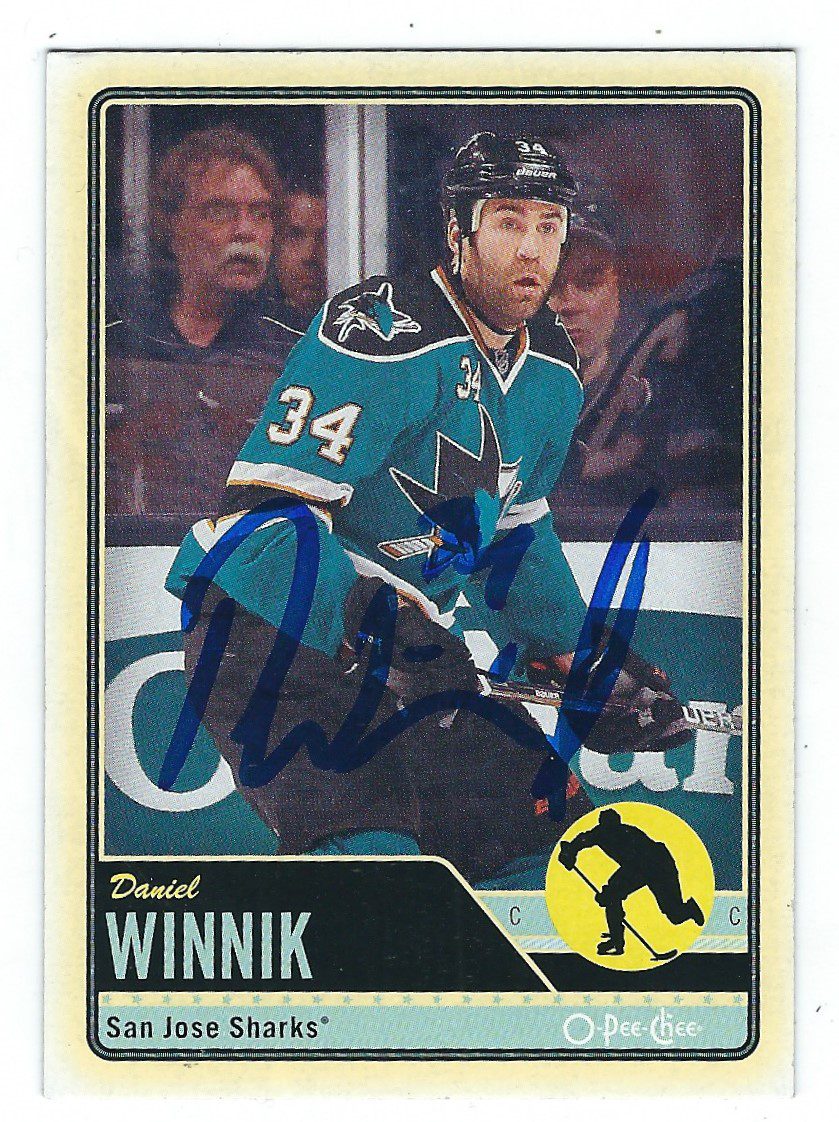 Autographed  2012-13 O-Pee-Chee David Winnik San Jose Sharks Hockey Card