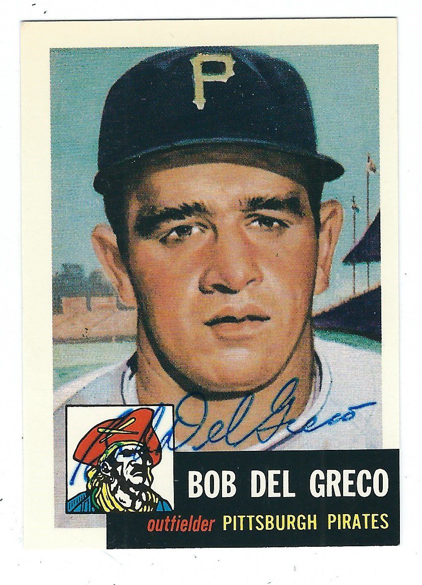 Autographed BOB DEL GRECO 1953 Topps Archives Card