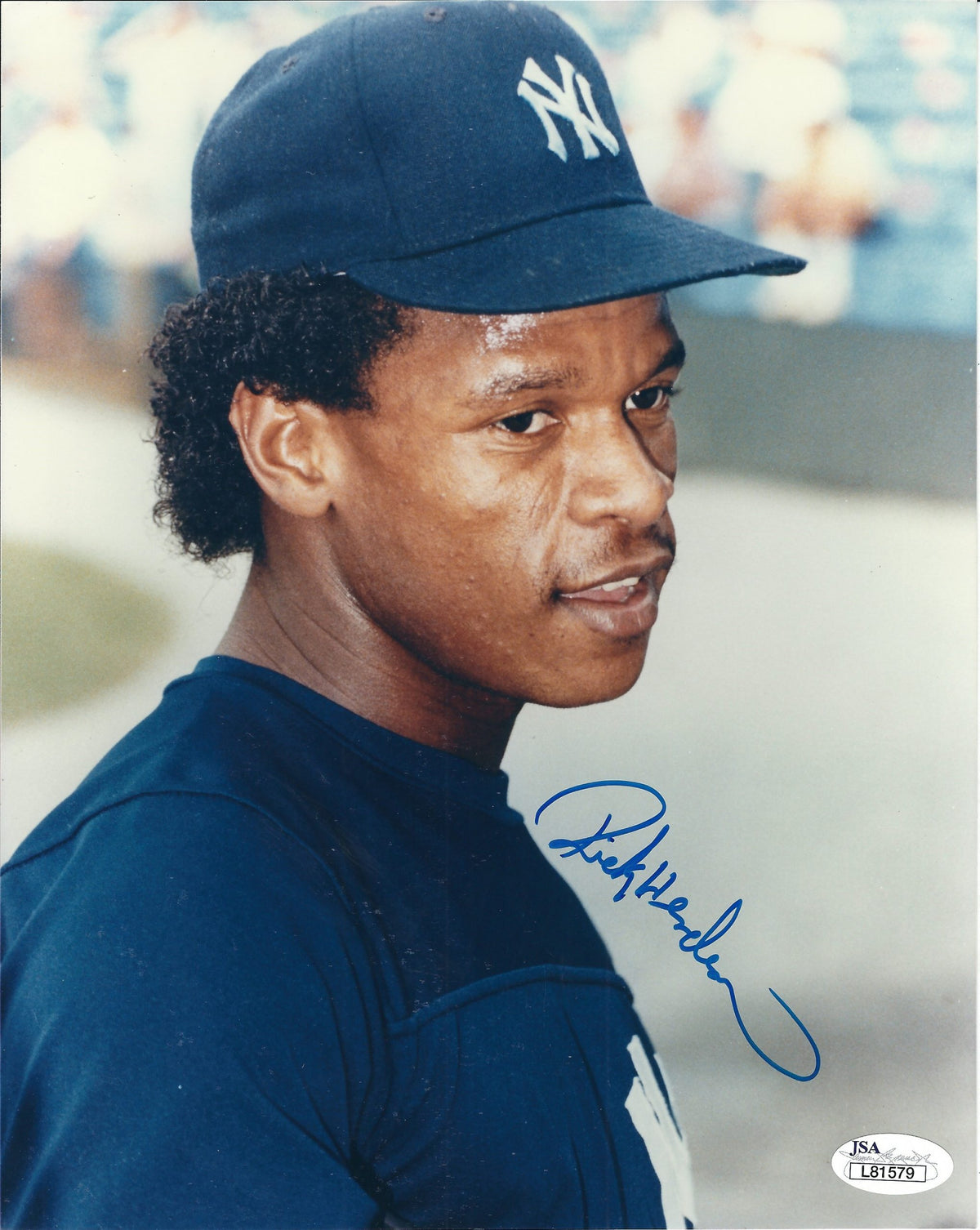 Autographed RICKEY HENDERSON 8X10 New York Yankees photo JSA