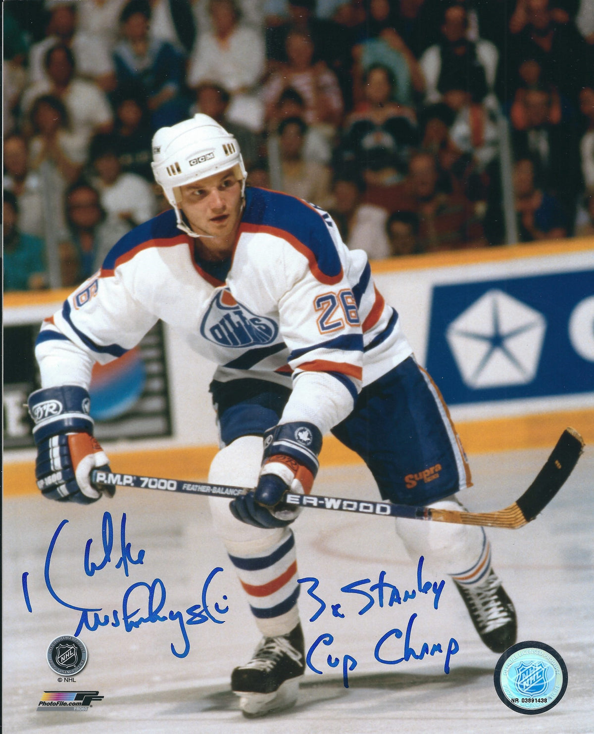 Autographed MIKE KRUSHELYNSKI EDMONTON OILERS Photo