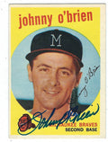 Autographed 1959 JOHNNY O'BRIEN Topps Card