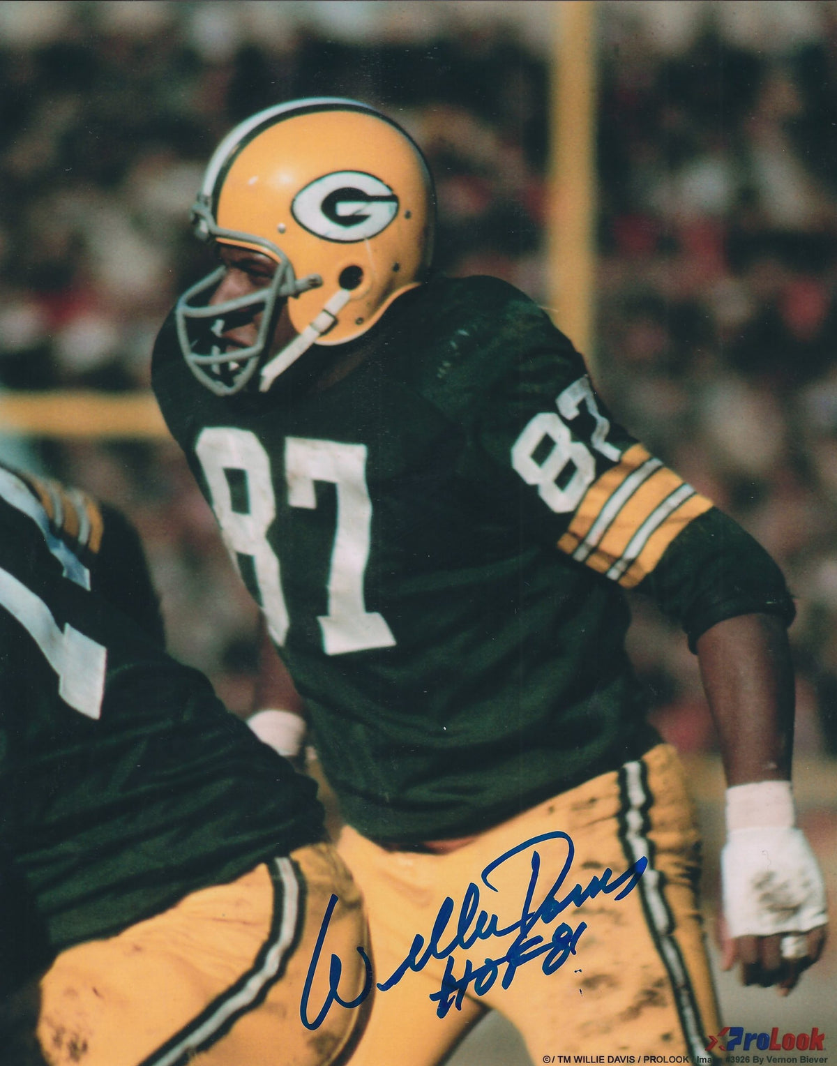 Autographed WILLIE DAVIS 8X10 Green Bay Packers Photo