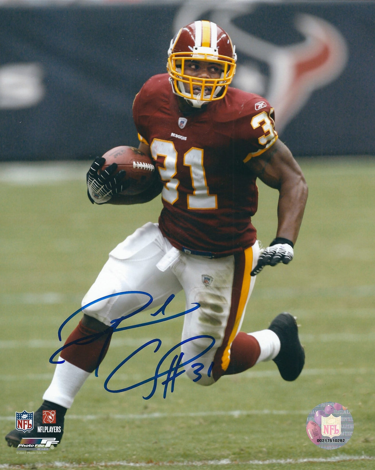 Autographed ROCK CARTWRIGHT 8x10 Washington Redskins Photo