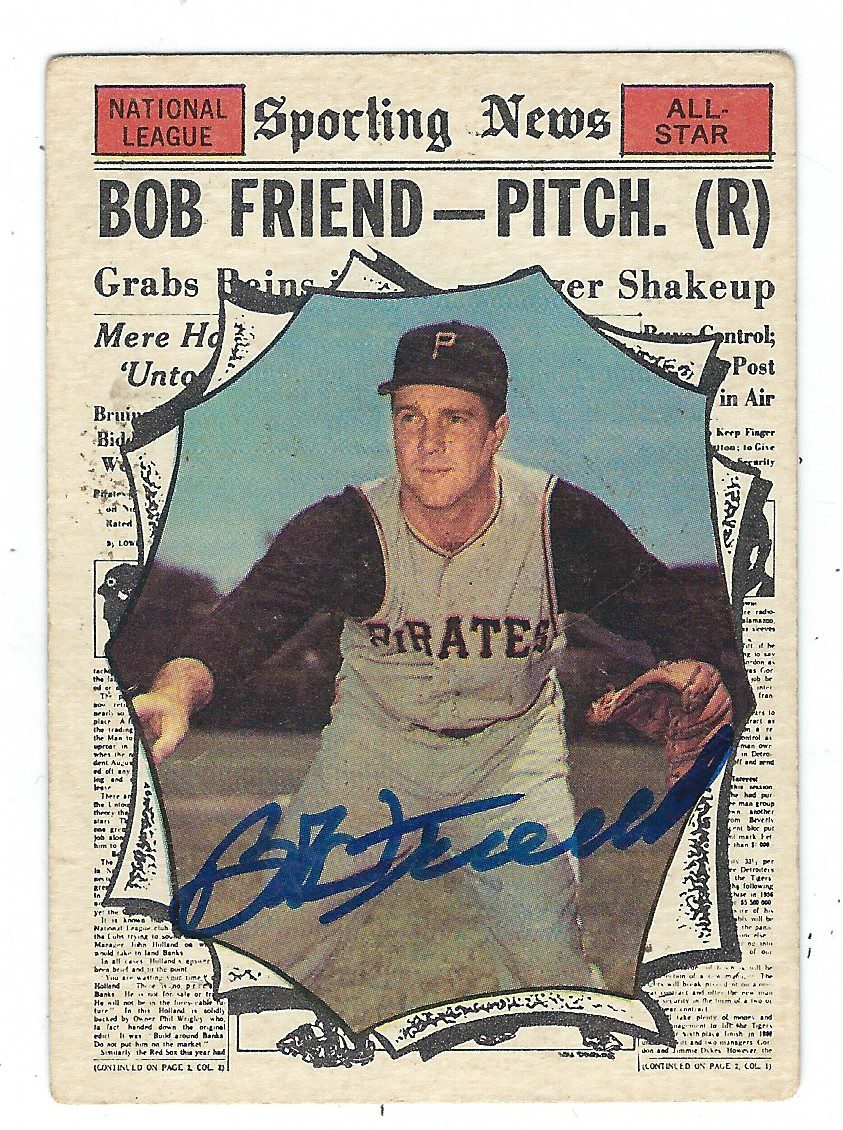 Autographed BOB FRIEND 1961 Topps Card