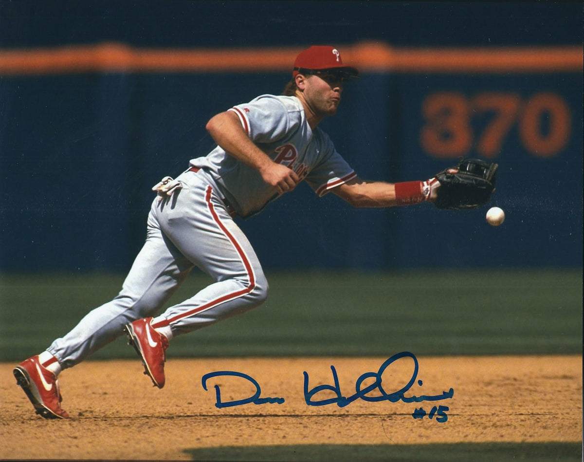 AUTOGRAPHED DAVE HOLLINS 8X10 Philadelphia Phillies Photo