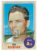 Autographed  TED KUBIAK 1968 Topps Card