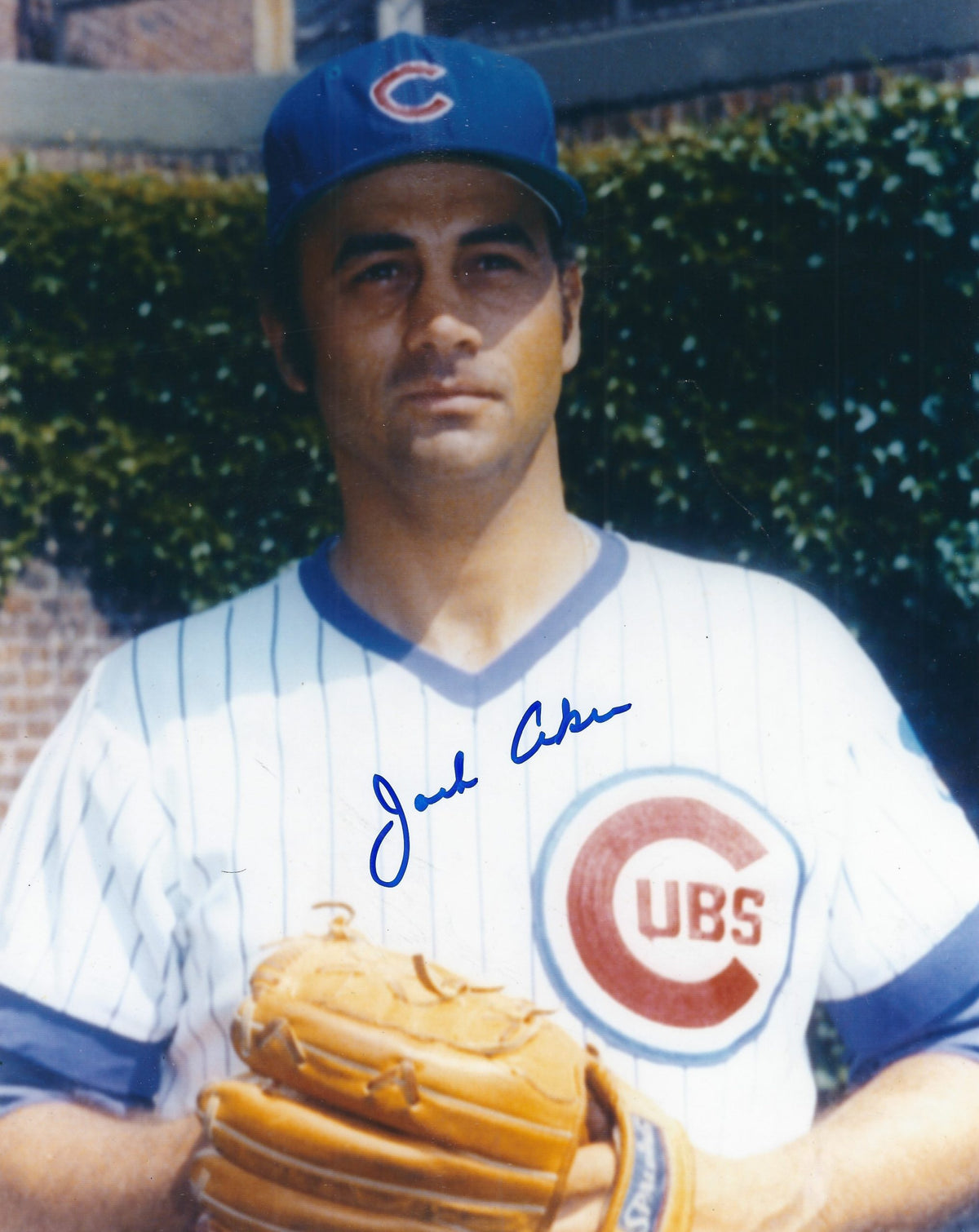 AUTOGRAPHED JACK AKER  8X10 Chicago Cubs Photo