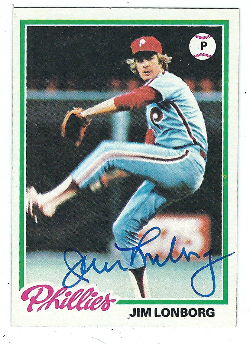 Autographed JIM LONBORG 1978 Topps card