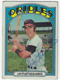 Autographed ANDY ETCHEBARREN 1972 Topps Card