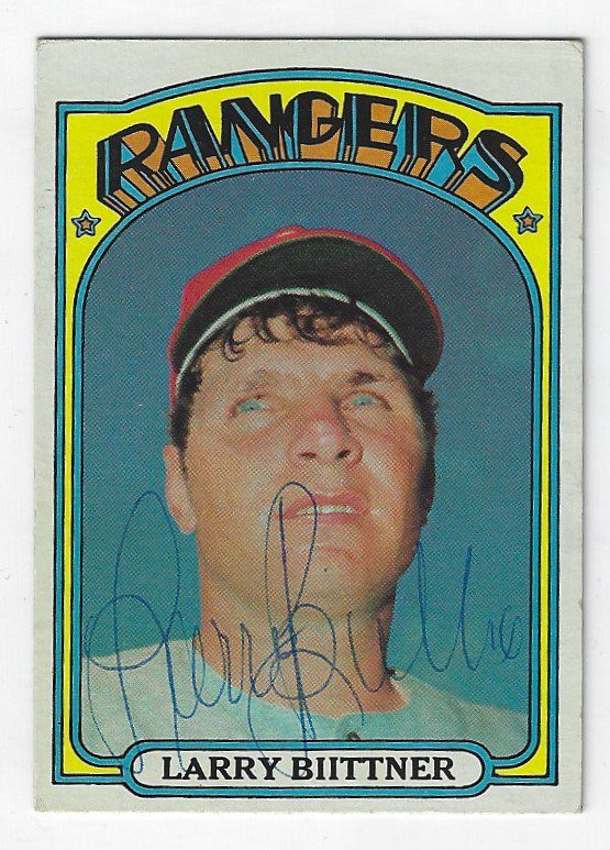 Autographed LARRY BIITTNER 1972 Topps Card