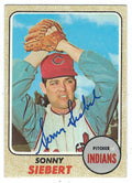 Autographed Sonny Siebert  1968 Topps Card