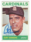 Autographed CURT SIMMONS 1964 Topps Card
