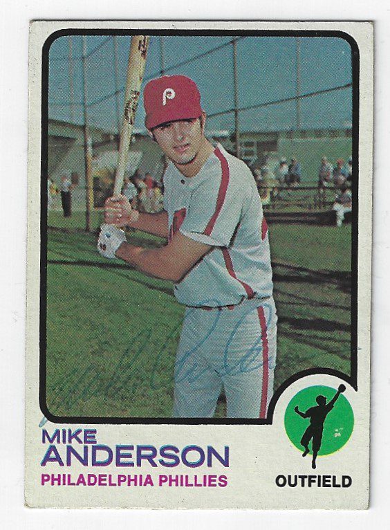 Autographed MIKE ANDERSON 1973 Topps Card