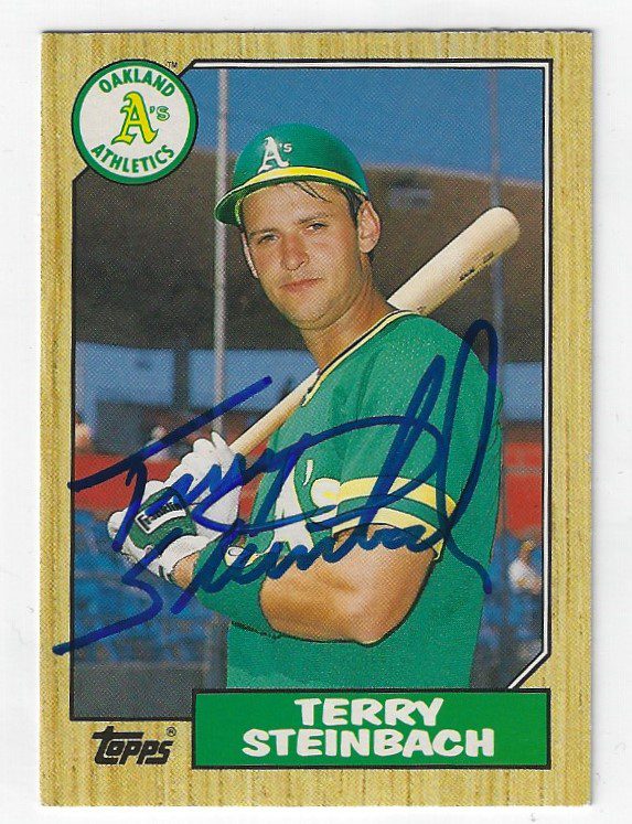 Autographed TERRY STEINBACH 1987 Topps Card