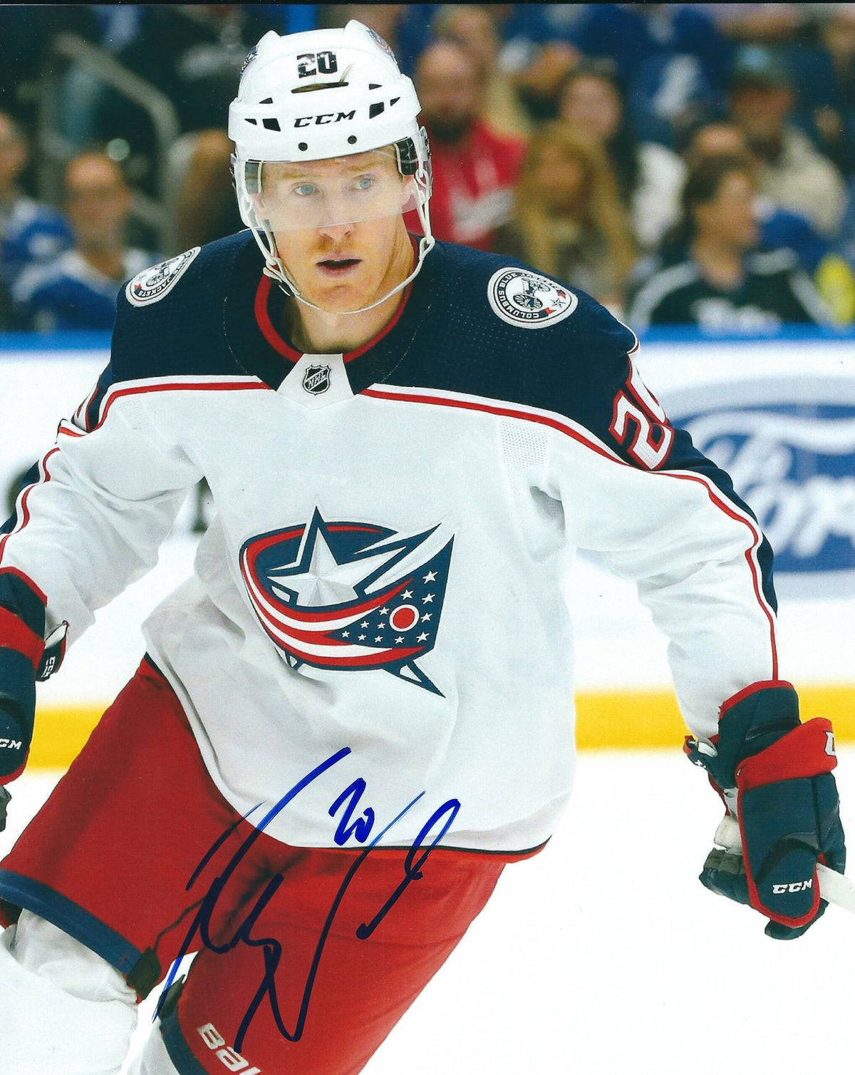 AUTOGRAPHED RILEY NASH 8X10 Columbus Blue Jackets Photo