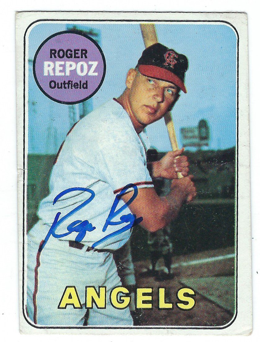 Autographed ROGER REPOZ 1969 Topps Card