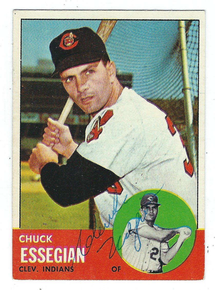 Autographed CHUCK ESSEGIAN 1963 Topps Card